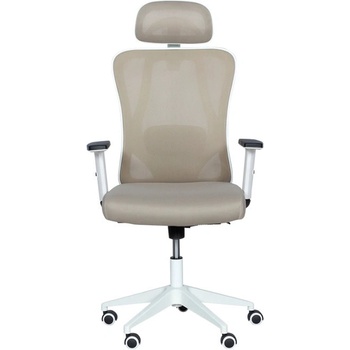 Bittel Работен стол Carmen 7588, до 120кг, мрежа, ергономичен, полипропиленова база, лумбална опора, бежов (bt-3520412)