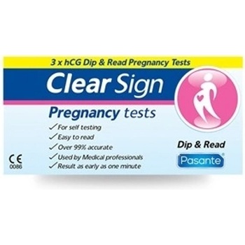 Pasante Clear Sign hCG Dip těhotenský test 3 ks