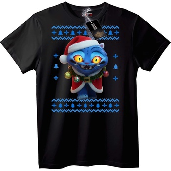 NOONEBRAND Коледна тениска Дядо Коледа Котка - XS, Black