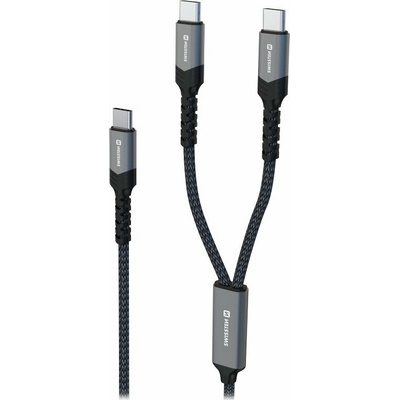 Swissten 72501201 nabíjací 2 v 1 100W USB-C/2x USB-C 1,5m černý