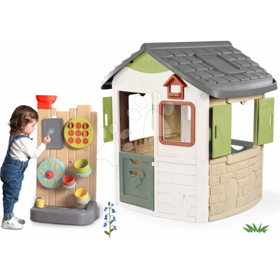 Smoby Set domček a hracia stena so 6 aktivitami Life Jura Lodge rozšíriteľný s kŕmidlom pre vtáčiky