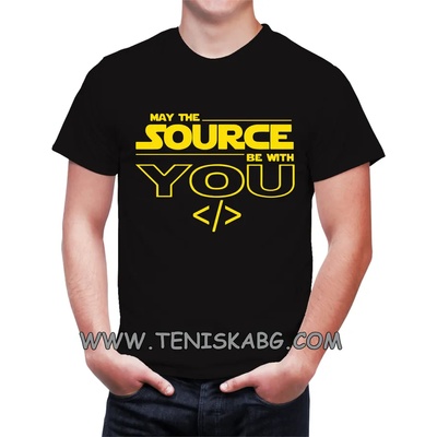 Fruit of the Loom Тениска със щампа - May the source