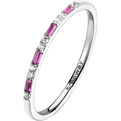 Brosway strieborný prsteň so zirkónmi Fancy Passion Ruby FPR144