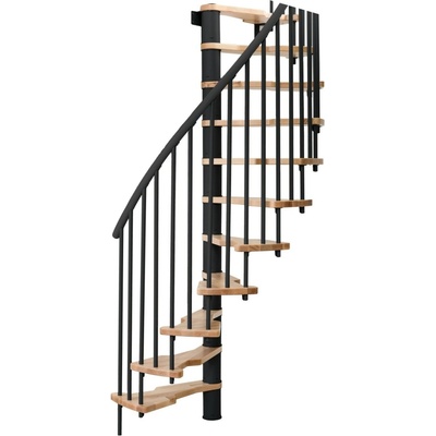 Minka STAIRS Prostorově točité schodiště Metallica Smart buk/černá 130 x 78 cm