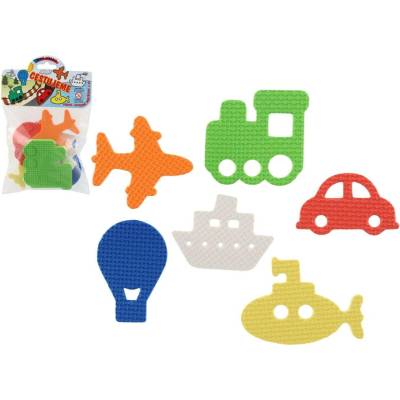 TEDDIES Vodolepky Penové dieliky cestujeme 6 ks v sáčku 14x21 cm