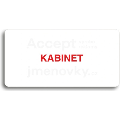 ACCEPT Piktogram KABINET - bílá tabulka - barevný tisk bez rámečku