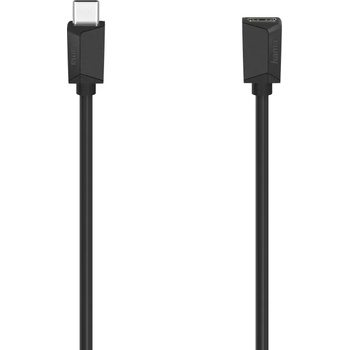 Hama Удължителен кабел, USB-C, 5 Gbit/s, USB-C женско - USB-C мъжко, 0.5 м, USB 3.2 Gen1, Черен (V-HAMA-200782)