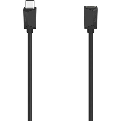Hama Удължителен кабел, USB-C, 5 Gbit/s, USB-C женско - USB-C мъжко, 0.5 м, USB 3.2 Gen1, Черен (V-HAMA-200782)