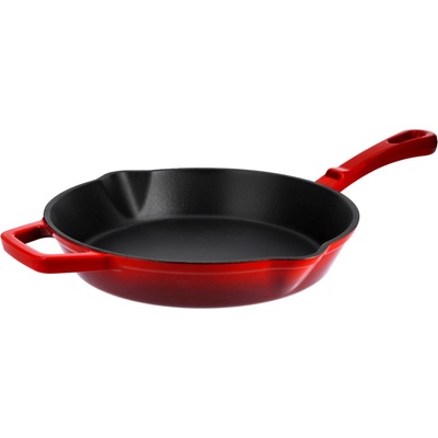 SILVERCREST Litinová grilovací pánev Premium, Ø 25 cm (kulatá, červená)