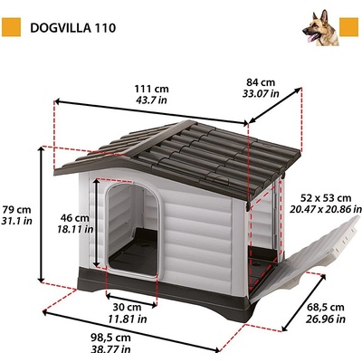 Ferplast Dogvilla 110 plastová bouda pro psy 111 x 84 x 79 cm – Zboží Mobilmania
