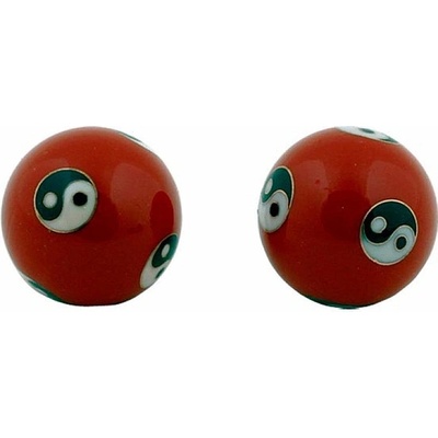 Nefertitis Zdravotní čínské meditační kuličky proti stresu Yin Yang red NF13164 - cca 3,5 cm