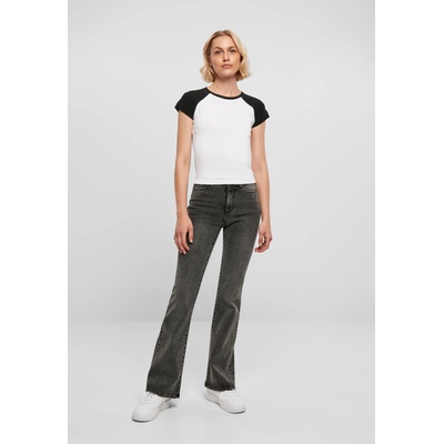 Urban Classics Дамска тениска в бяло с цветни ръкави Urban Classics white/blackUB-TB5075-01248 - Бял, размер 4XL