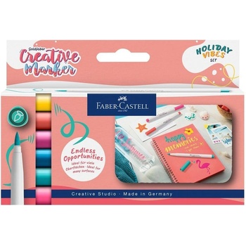 Faber-Castell Маркер-четка Creative Holiday Vibes, 6 цвята (1010160488)