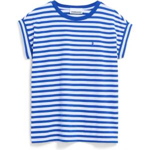 Armedangels Дамска тениска ARMEDANGELS Women's Idaara Stripes T-shirt - White / Dynamo Blue (916-2765-1012)