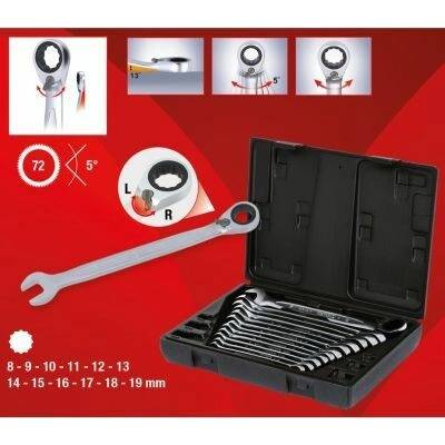 KS Tools Sada očkoplochých ráčnových klíčů 503.4665