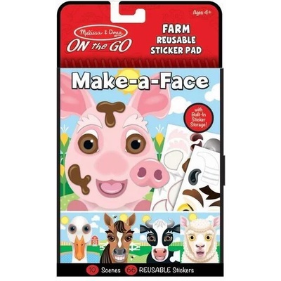 Melissa & Doug - Стикери за многократна употреба - Направи лица - Ферма