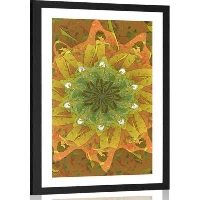Plakát s paspartou unikátní vzor se ženami - 60x90 no frame