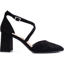 Sergio Leone Women's suede black pumps čierna