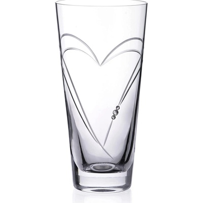 Diamante sklenená váza Hearts s kryštálmi Swarovski 25 cm