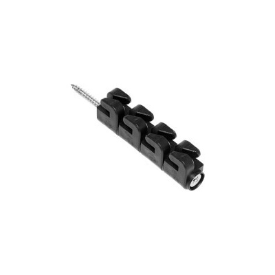 Izolátor na elektrický ohradník proti škodcom, 4 očká pre lanko a drôt, pre vedenie Plus – Mínus
