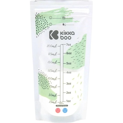 KikkaBoo Пликове за съхранение на кърма с термосензор KikkaBoo - Lactty, 200 ml, 25 броя (31304030019)