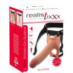 realistixxx - страпон с кухо дилдо - телесен цвят