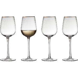 LyngbyGlas Чаши за бяло вино Palermo Gold 300 мл 4 бр (27578)