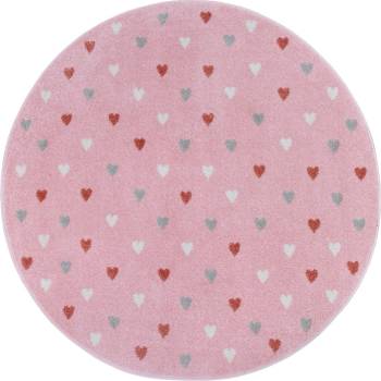 Hanse Home Розов детски килим ø 140 cm Little Hearts - Hanse Home (105951-140)