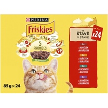 Friskies s kuraťom s hovädzím s jahňacím s kačicou v šťave 24 x 85 g