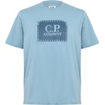 CP COMPANY Тениска CP COMPANY Men's Block Logo Regular Fit T-Shirt - Silver Blue 809