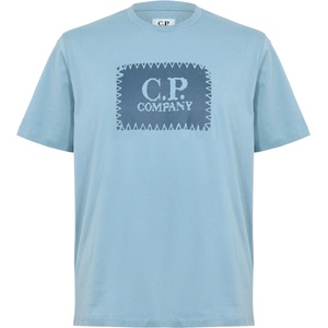 CP COMPANY Тениска CP COMPANY Men's Block Logo Regular Fit T-Shirt - Silver Blue 809