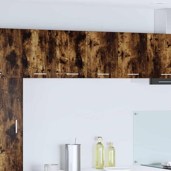 vidaXL Висящ шкаф с рафт с врата Riga Димящ дъб и бяло 60 x 31 x 40 см (884170)