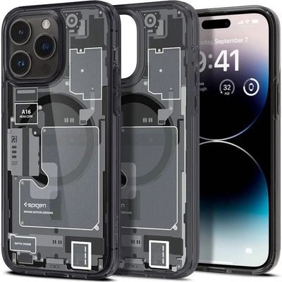 Spigen Ultra Hybrid Zero One MagSafe Case - хибриден кейс с висока степен на защита с MagSafe за iPhone 14 Pro Max (черен)