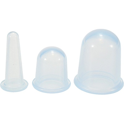 Fabulo Silikónové masážne banky sada - priehľadné, 3 ks + darček: plátené vrecúško