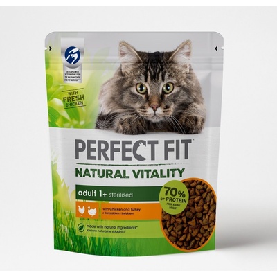 Perfect Fit Natural Vitality Adult 1+ s kuracím a morčacím mäsom 650 g