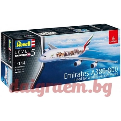 Revell Хоби модел REVELL 03882 - Airbus A380-800 Emirates Wild Life (R03882)