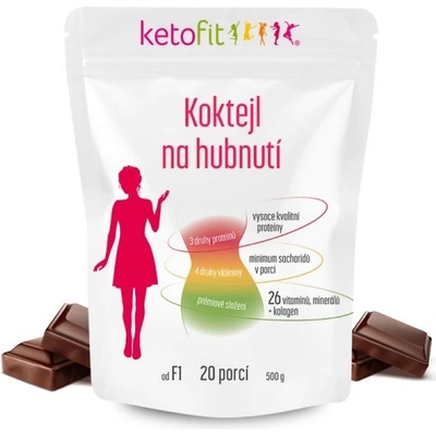 KetoFit čokokoktejl 500g 20 porcí