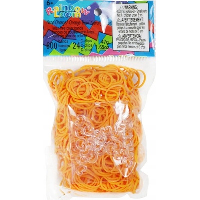 RAINBOW LOOM Original gumičky 600 kusov neonovo oranžové