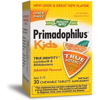 Nature's Way Примадофилус Кидс Портокал 3 млрд. активни пробиотици 30 дъвчащи таблетки | Nature’s Way (14242)