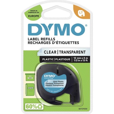 DYMO LT plast Farba pásky: priehľadná Farba písma: čierna 12 mm 4 m