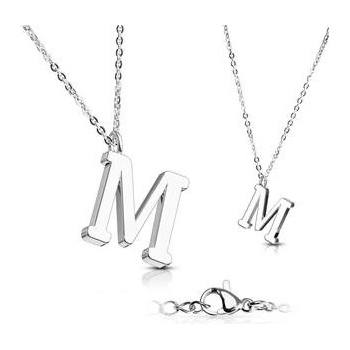 Šperky4U Ocelový řetízek s přívěškem iniciála OPD0096-M