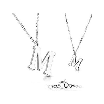 Šperky4U Ocelový řetízek s přívěškem iniciála OPD0096-M
