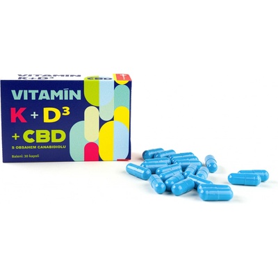 Zdravá Tráva Vitamín K+D3 s cbd 30 kapslí