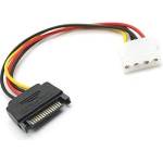 BlackBird Захранващ кабел SATA 15-пинов щепсел към Molex 4-пинов женски, 12 cm BH1501 (BH1501)