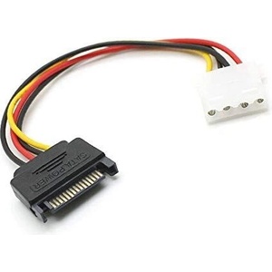 BlackBird Захранващ кабел SATA 15-пинов щепсел към Molex 4-пинов женски, 12 cm BH1501 (BH1501)