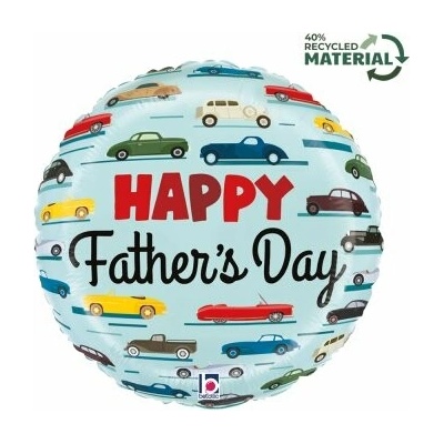 GRABO Kruh "Happy Father´s Day" auta 18" 46cm fóliový balónek