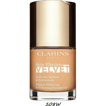 Clarins Skin Illusion Velvet Natural Matifying & Hydrating Foundation Zmatňujúci make-up 108W 30 ml