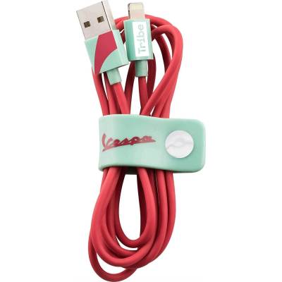 Tribe Vespa Acquamarina Lightning Cable - сертифициран Lightning кабел за iPhone, iPad и iPod с Lightning (120 см)