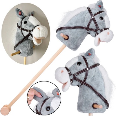 Hobby Horse Interaktivní koník Mustang na tyči se zvuky Šedá – Zboží Dáma