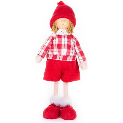 MagicHome Dekorace Vánoce Chlapeček v kárované košili 32 cm